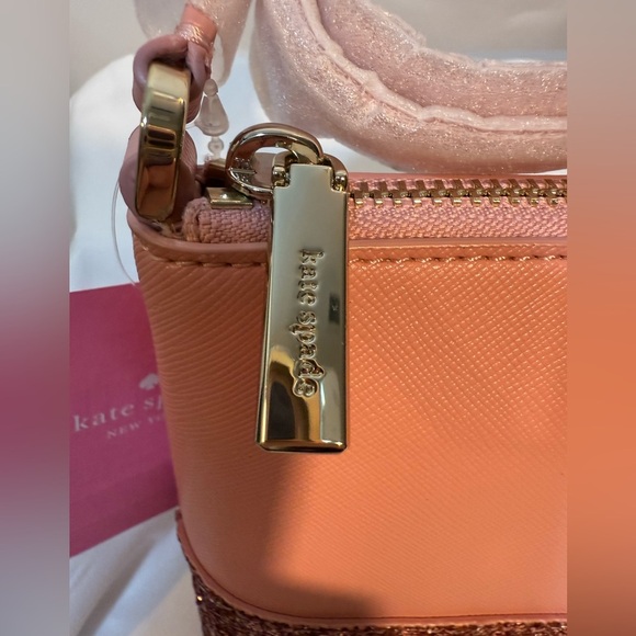 NWT Kate Spade New York Flash Glitter Fabric Mixed Material Bag Barbiecore Pink - Picture 10 of 10